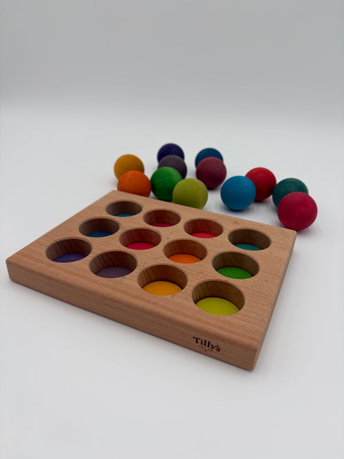 Rainbow Balls with Sorting Tray
