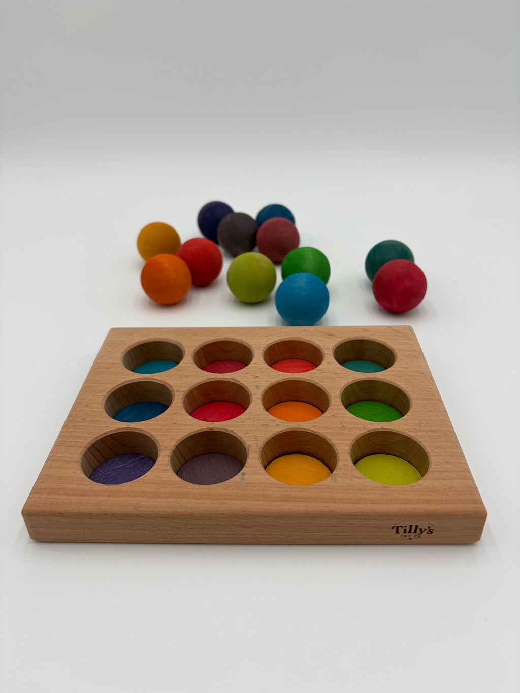Rainbow Balls with Sorting Tray