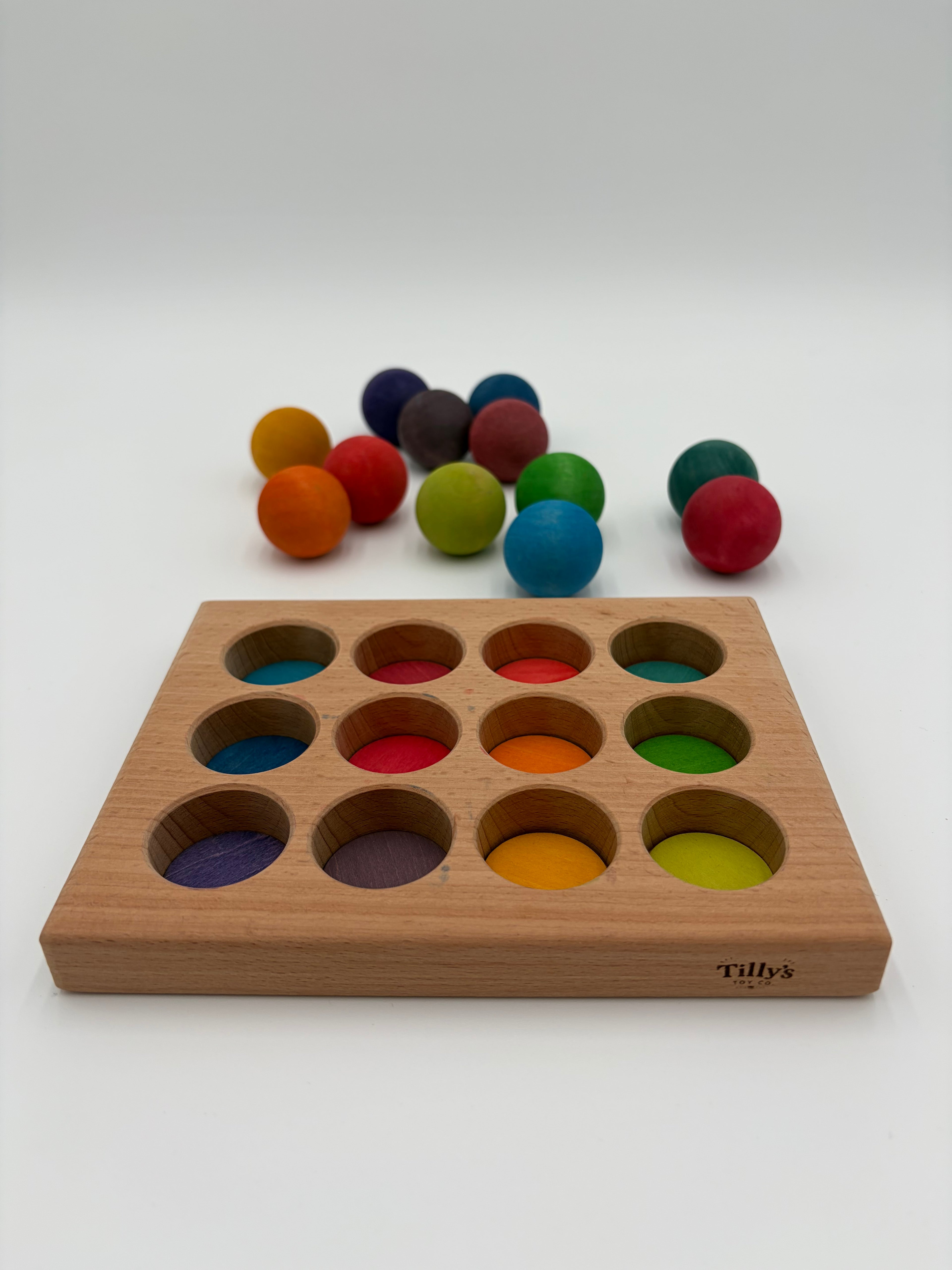 Rainbow Balls with Sorting Tray